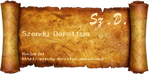 Szendy Dorottya névjegykártya